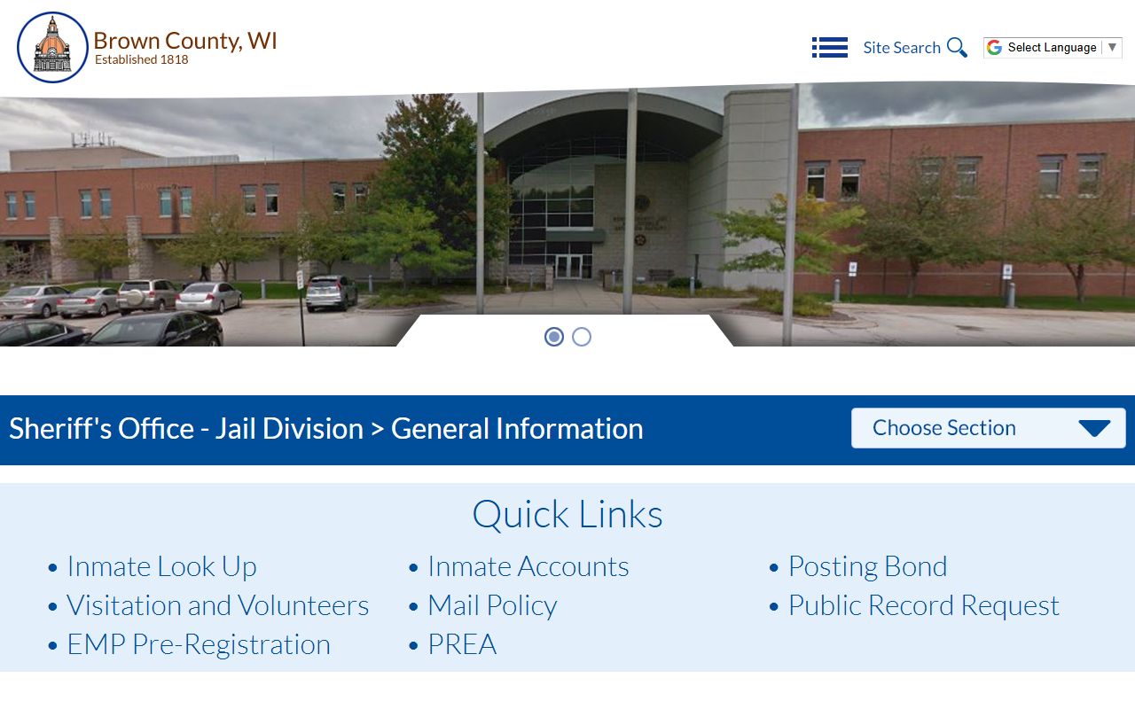 Brown County Police Records staff directory screenshot