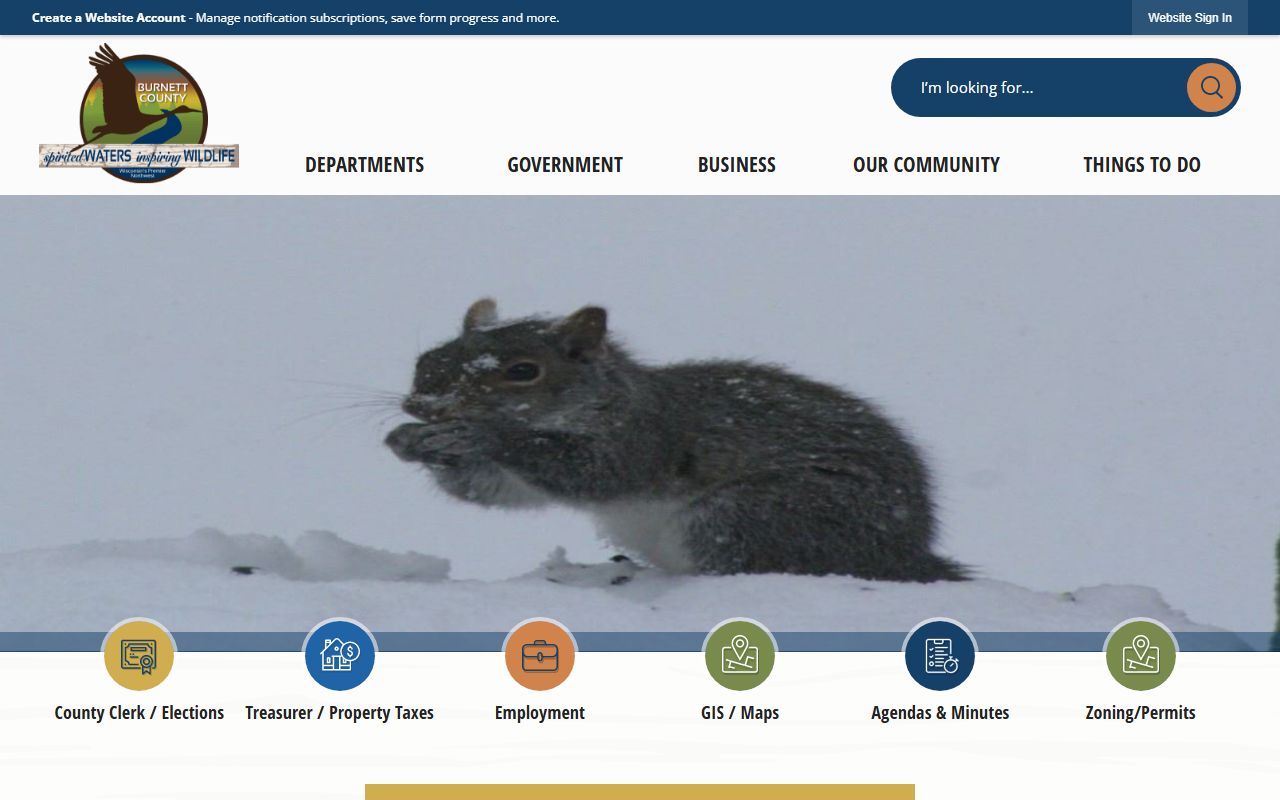 Burnett County Police Records county homepage screenshot