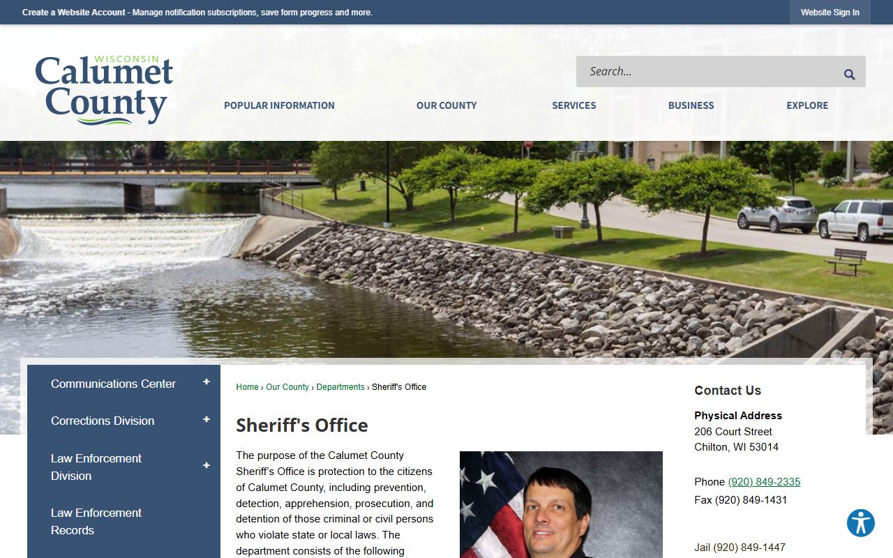 Calumet County Police Records sheriff office screenshot