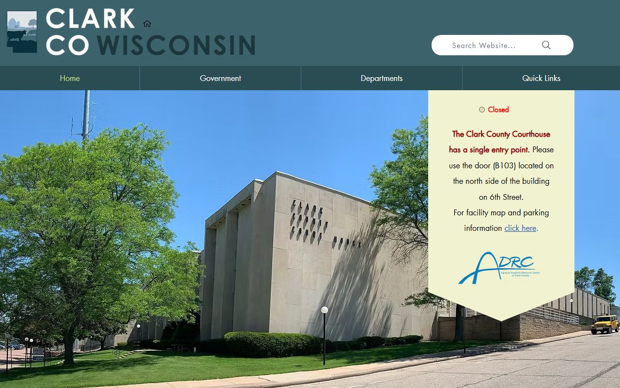 Clark County Police Records county homepage