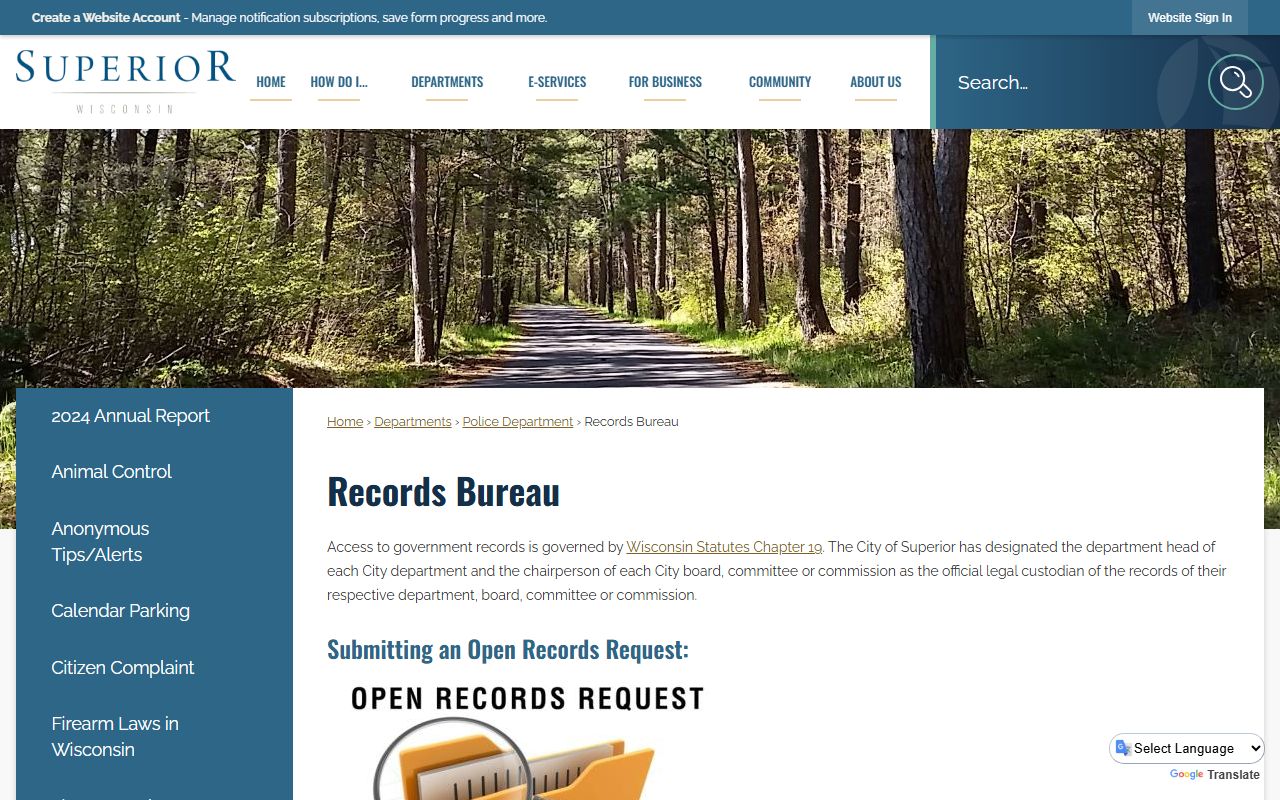 Douglas County Police Records Superior records bureau screenshot