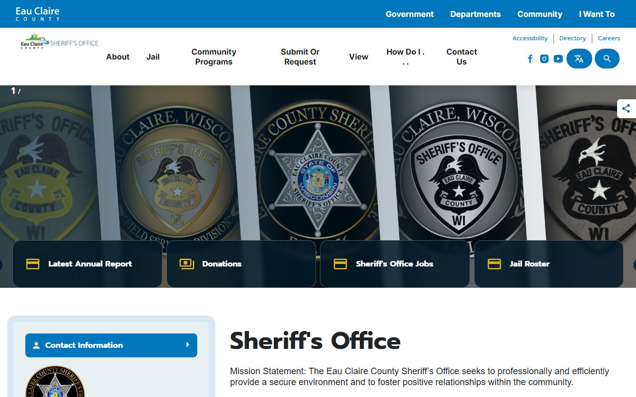 Eau Claire County Police Records sheriff home screenshot