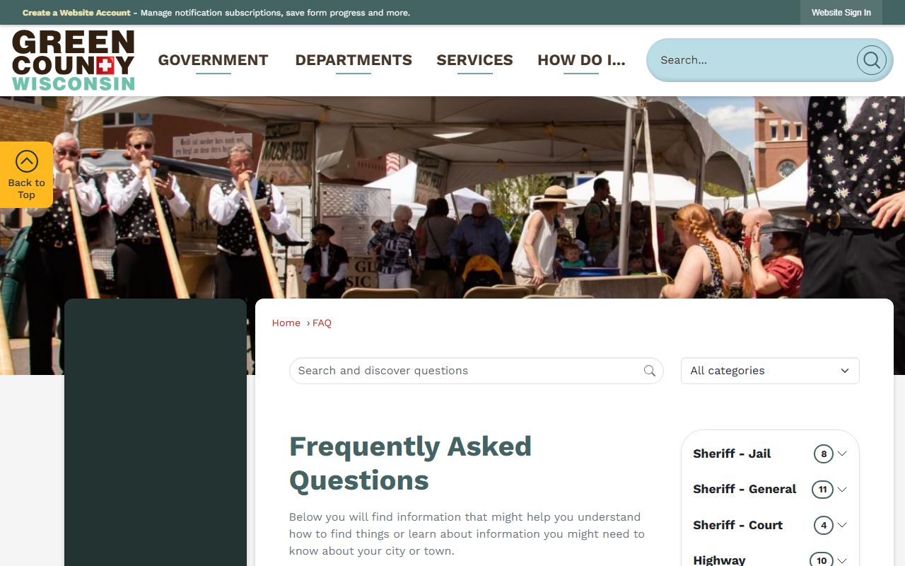 Green County Police Records FAQ screenshot