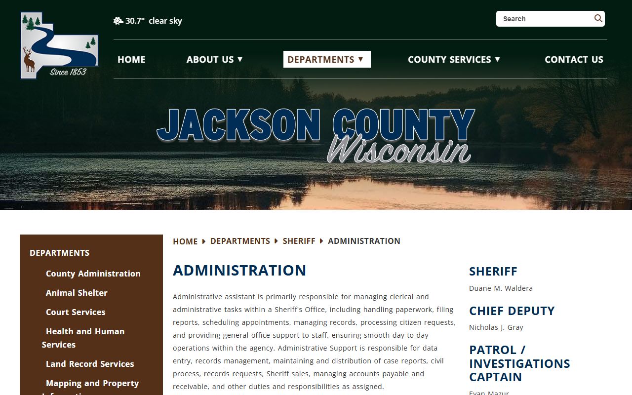 Jackson County Police Records records request screenshot