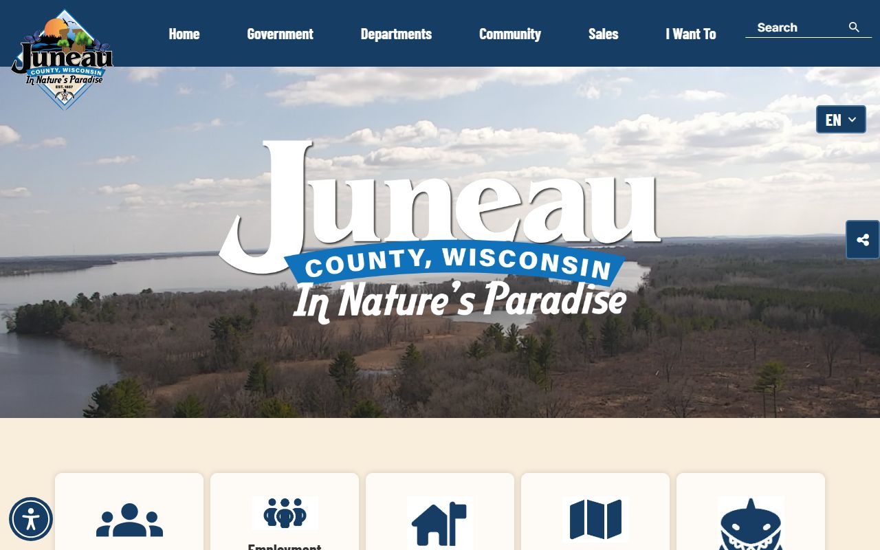 Juneau County Police Records county homepage screenshot