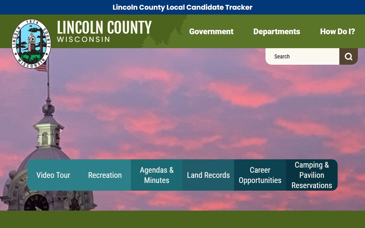 Lincoln County Police Records county homepage screenshot