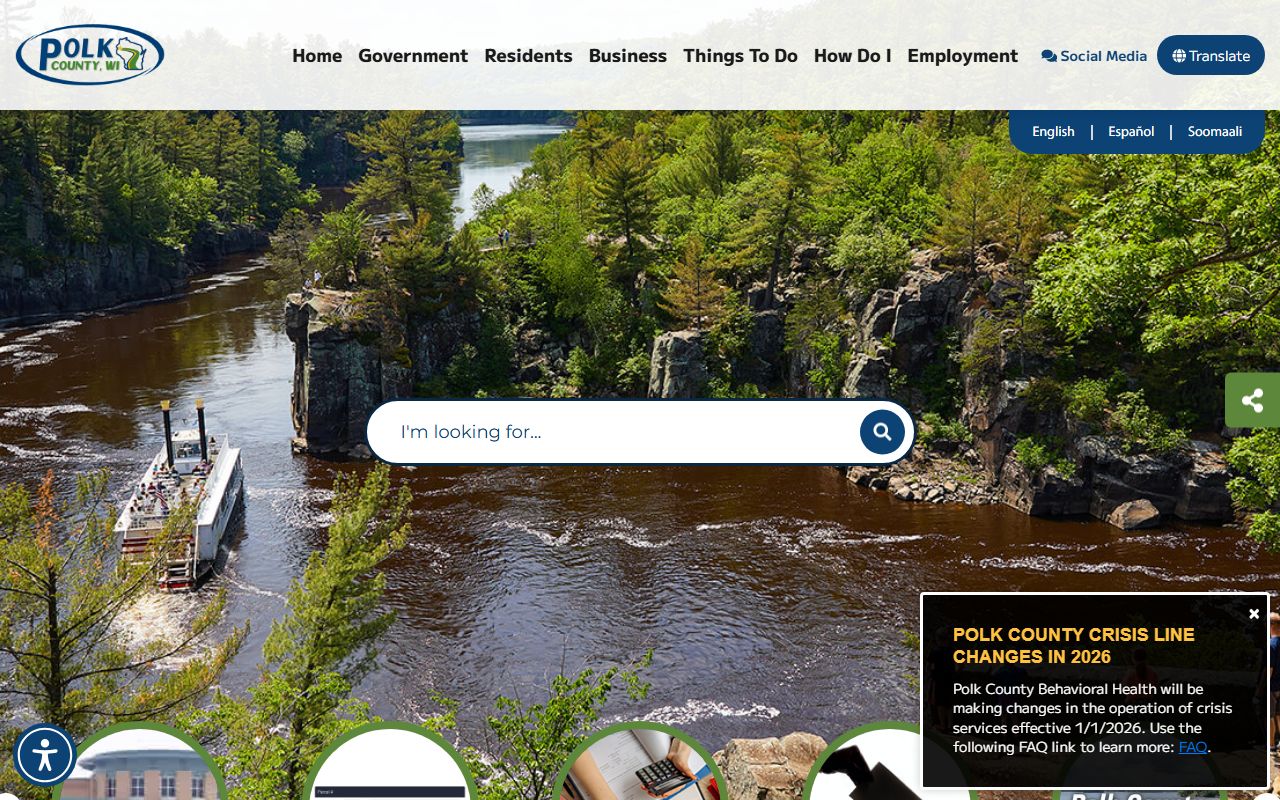 Polk County Police Records county homepage screenshot