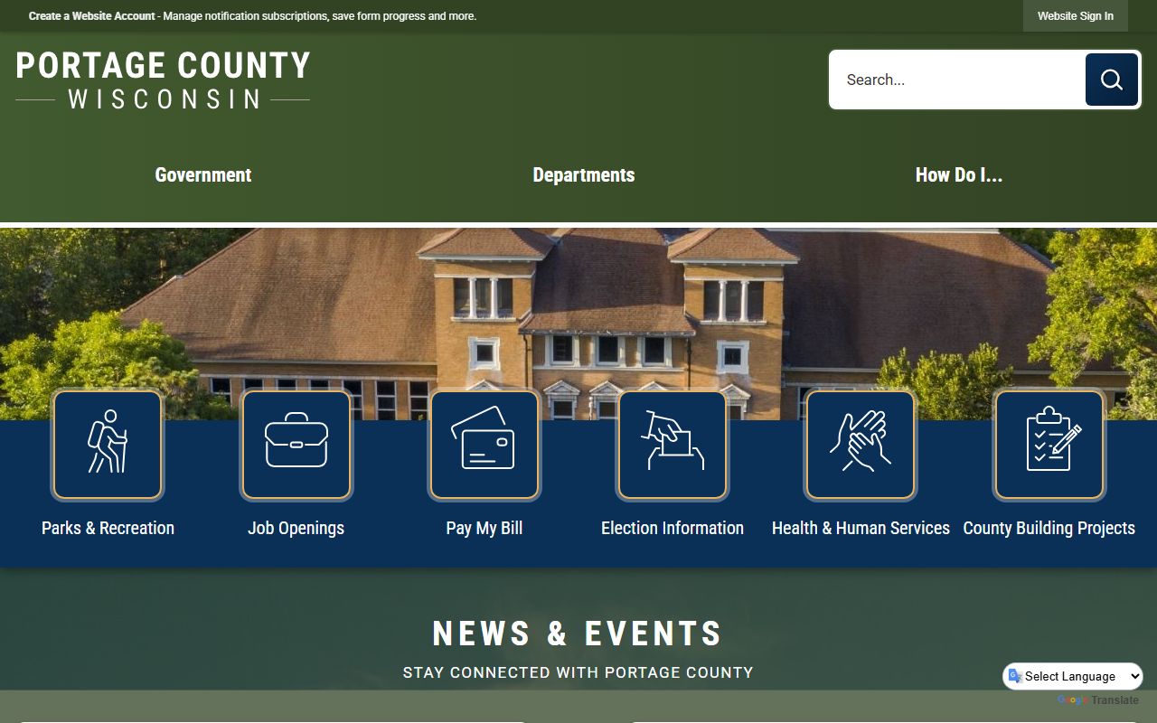 Portage County Police Records county homepage screenshot