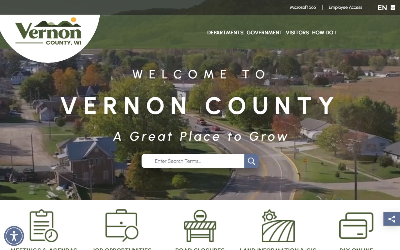 Vernon County Police Records county homepage screenshot